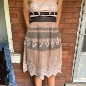 Dusty pink stripped dress